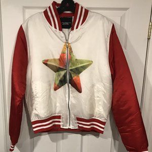 NHIVURU Men’s Star White Red Jacket Size Medium